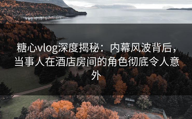 糖心vlog深度揭秘：内幕风波背后，当事人在酒店房间的角色彻底令人意外