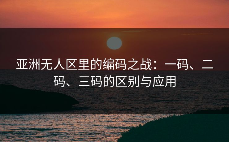 亚洲无人区里的编码之战：一码、二码、三码的区别与应用
