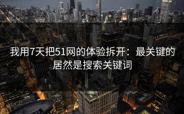 我用7天把51网的体验拆开:最关键的居然是搜索关键词 我用7天把51网的体验拆开:最关键的居然是搜索关键词